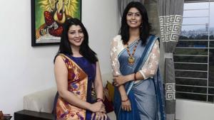 Actors Tejaswini Pandit and Abhidnya Bhave will be hosting an exhibition of their brand Tejadnya in the city.(Ravindra Joshi/HT PHOTO) Actors Tejaswini Pandit and Abhidnya Bhave will be hosting an exhibition of their brand Tejadnya in the city.(Ravindra Joshi/HT PHOTO)