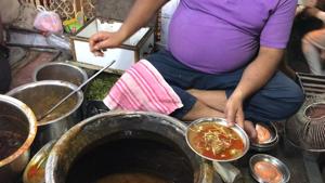 One of the places where people come for their nihari is an old shop, locally known as Shabrati.(HT photo) One of the places where people come for their nihari is an old shop, locally known as Shabrati.(HT photo)