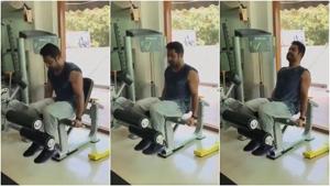 Jr NTR during his workout session. Jr NTR during his workout session.