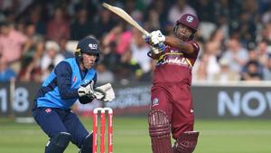 Evin Lewis was the top scorer for West Indies during their T20 encounter against ICC World XI at Lord’s on Friday.(Getty Images) Evin Lewis was the top scorer for West Indies during their T20 encounter against ICC World XI at Lord’s on Friday.(Getty Images)