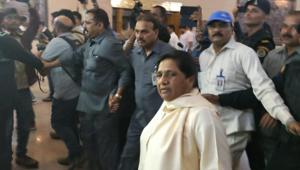 BSP Supremo Mayawati inside her bungalow on Mall Avenue in Lucknow.(HT Photo) BSP Supremo Mayawati inside her bungalow on Mall Avenue in Lucknow.(HT Photo)
