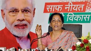 Defence minister Nirmala Sitharaman addressing mediapersons in Ludhiana on Friday.(Gurminder Singh/HT) Defence minister Nirmala Sitharaman addressing mediapersons in Ludhiana on Friday.(Gurminder Singh/HT)