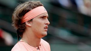 Germany's Alexander Zverev reacts during his men's singles third round match against Damir Dzumhur on day six of The Roland Garros 2018 French Open tennis tournament in Paris on June 1, 2018.(AFP) Germany's Alexander Zverev reacts during his men's singles third round match against Damir Dzumhur on day six of The Roland Garros 2018 French Open tennis tournament in Paris on June 1, 2018.(AFP)