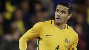 The 38-year-old Tim Cahill was chosen on June 3, 2018, by coach Bert van Marwijk among 23 players set to play in the FIFA World Cup 2018 in Russia for the Australian football team.(AP) The 38-year-old Tim Cahill was chosen on June 3, 2018, by coach Bert van Marwijk among 23 players set to play in the FIFA World Cup 2018 in Russia for the Australian football team.(AP)