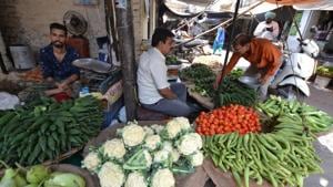 The impact of the protest at vegetable markets was visible as prices surged in absence of adequate supply.(HT File) The impact of the protest at vegetable markets was visible as prices surged in absence of adequate supply.(HT File)