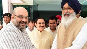 Publically, the SAD and BJP have maintained that they share good relationship, but they have been at loggerheads on some functional and ideological issues.(HT File Photo) Publically, the SAD and BJP have maintained that they share good relationship, but they have been at loggerheads on some functional and ideological issues.(HT File Photo)