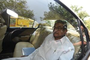 Congress leader and former finance minister P Chidambaram arrives at the Enforcement Directorate office in New Delhi on Tuesday. Congress leader and former finance minister P Chidambaram arrives at the Enforcement Directorate office in New Delhi on Tuesday.