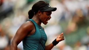Sloane Stephens of the US reacts during her women's singles quarter-final match against Russia's Daria Kasatkina.(AFP) Sloane Stephens of the US reacts during her women's singles quarter-final match against Russia's Daria Kasatkina.(AFP)