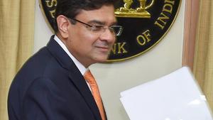 RBI governor Urjit Patel, at the RBI headquarters after the announcement of a 0.25 per cent rate hike by the central bank, in Mumbai on Wednesday.(PTI Photo) RBI governor Urjit Patel, at the RBI headquarters after the announcement of a 0.25 per cent rate hike by the central bank, in Mumbai on Wednesday.(PTI Photo)