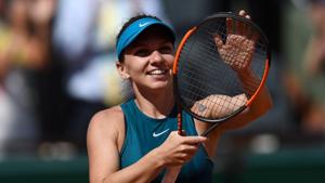 Romania's Simona Halep will play either Madison Keys or Sloane Stephens in the French Open final.(AFP)