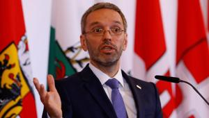 Austrian Interior Minister Herbert Kickl attends a news conference in Vienna, Austria on June 8.(REUTERS) Austrian Interior Minister Herbert Kickl attends a news conference in Vienna, Austria on June 8.(REUTERS)
