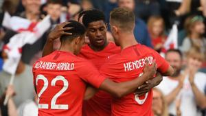 Marcus Rashford and Danny Welbeck were on target as England warmed up to the FIFA World Cup 2018 in style.(AFP) Marcus Rashford and Danny Welbeck were on target as England warmed up to the FIFA World Cup 2018 in style.(AFP)