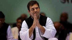 Congress President Rahul Gandhi at party office in New Delhi.(Reuters File Photo) Congress President Rahul Gandhi at party office in New Delhi.(Reuters File Photo)