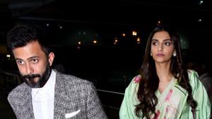 Sonam Kapoor with her husband Anand Ahuja.(PTI) Sonam Kapoor with her husband Anand Ahuja.(PTI)