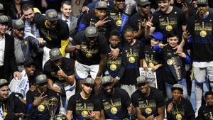 Golden State Warriors secured their third NBA title in four seasons, beating the Cleveland Cavaliers.(USA TODAY Sports) Golden State Warriors secured their third NBA title in four seasons, beating the Cleveland Cavaliers.(USA TODAY Sports)