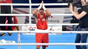 Gaurav Bidhuri lost to Kazakhstan’s Siroshiddin Abdullayev in a split 2-3 decision(Twitter) Gaurav Bidhuri lost to Kazakhstan’s Siroshiddin Abdullayev in a split 2-3 decision(Twitter)