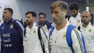 The Argentina football team arrived in Russia on Saturday ahead of the FIFA World Cup 2018.(REUTERS) The Argentina football team arrived in Russia on Saturday ahead of the FIFA World Cup 2018.(REUTERS)