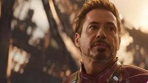 Robert Downey Jr as Iron Man in a still from Avengers: Infinity War. Robert Downey Jr as Iron Man in a still from Avengers: Infinity War.