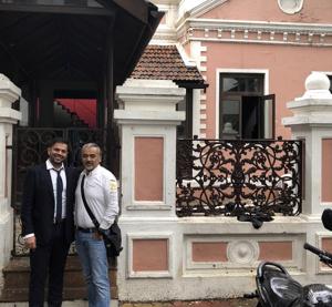 Dharshan Munidasa (right) outside the former Indigo premises. Dharshan Munidasa (right) outside the former Indigo premises.