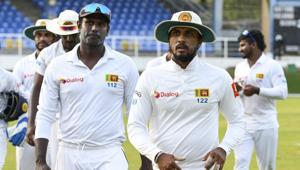 Angelo Mathews (L) will miss the second Test vs West Indies, as will Lahiru Gamage (not pictured).(AFP) Angelo Mathews (L) will miss the second Test vs West Indies, as will Lahiru Gamage (not pictured).(AFP)