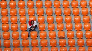 An Egyptian fan seats after the end of the group A match between Egypt and Uruguay at the FIFA World Cup 2018 in the Yekaterinburg Arena in Yekaterinburg, Russia, Friday, June 15, 2018. Uruguay defeated Egypt 1-0.(AP) An Egyptian fan seats after the end of the group A match between Egypt and Uruguay at the FIFA World Cup 2018 in the Yekaterinburg Arena in Yekaterinburg, Russia, Friday, June 15, 2018. Uruguay defeated Egypt 1-0.(AP)
