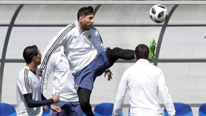 Lionel Messi could play in the FIFA World Cup for the last time in Russia but coach Jorge Sampaoli has downplayed those fears ahead of Argentina’s clash against Iceland.(AP) Lionel Messi could play in the FIFA World Cup for the last time in Russia but coach Jorge Sampaoli has downplayed those fears ahead of Argentina’s clash against Iceland.(AP)
