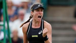 Johanna Konta warmed up for the Wimbledon Grand Slam in style by entering the semi-final of the Nottingham Open grass court tournament.(REUTERS) Johanna Konta warmed up for the Wimbledon Grand Slam in style by entering the semi-final of the Nottingham Open grass court tournament.(REUTERS)