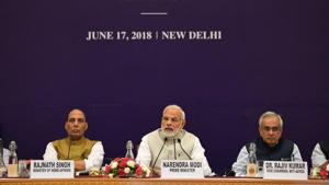 Prime Minister Narendra Modi at the fourth Governing Council meeting of Niti Aayog.(@narendramodi/Twitter) Prime Minister Narendra Modi at the fourth Governing Council meeting of Niti Aayog.(@narendramodi/Twitter)