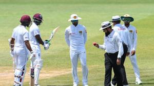 Sri Lanka refused to take the field on day two and the game resumed after a two-hour delay after allegations of ball-tampering were levelled on Dinesh Chandimal’s side.(AFP) Sri Lanka refused to take the field on day two and the game resumed after a two-hour delay after allegations of ball-tampering were levelled on Dinesh Chandimal’s side.(AFP)