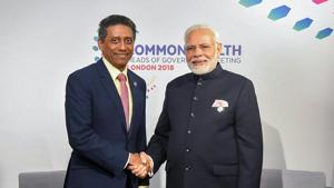 Prime Minister Narendra Modi with President of Seychelles Danny Faure at a meeting in London in April.(PTI file photo) Prime Minister Narendra Modi with President of Seychelles Danny Faure at a meeting in London in April.(PTI file photo)