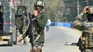Paramilitary troopers stand guard after a gunfight with militants in Kashmir's Bandipora district.(AFP File Photo) Paramilitary troopers stand guard after a gunfight with militants in Kashmir's Bandipora district.(AFP File Photo)