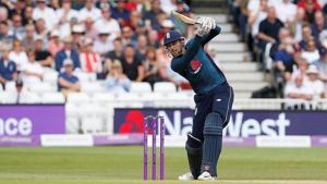 England's Alex Hales scores a six against Australia in the third ODI in Nottingham on Tuesday.(Action Images via Reuters) England's Alex Hales scores a six against Australia in the third ODI in Nottingham on Tuesday.(Action Images via Reuters)