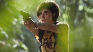Daniella Pineda in a still from Jurassic World: Fallen Kingdom. Daniella Pineda in a still from Jurassic World: Fallen Kingdom.