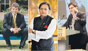 (LtoR) Suhel Seth, Shashi Tharoor and Karan Billimoria. (LtoR) Suhel Seth, Shashi Tharoor and Karan Billimoria.
