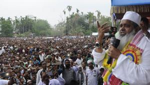 Badruddin Ajmal is addresses an election rally at Gossaingaon Telipara, Assam India in April 2016.(Subhendu Ghosh/HT File Photo) Badruddin Ajmal is addresses an election rally at Gossaingaon Telipara, Assam India in April 2016.(Subhendu Ghosh/HT File Photo)