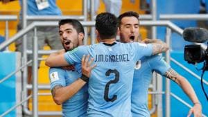 Uruguay beat Saudi Arabia 1-0 thanks to a wonderful goal from Luis Suarez to help the team qualify for the round of 16. Get highlights of Uruguay vs Saudi Arabia, FIFA World Cup 2018 Group A match here(REUTERS) Uruguay beat Saudi Arabia 1-0 thanks to a wonderful goal from Luis Suarez to help the team qualify for the round of 16. Get highlights of Uruguay vs Saudi Arabia, FIFA World Cup 2018 Group A match here(REUTERS)
