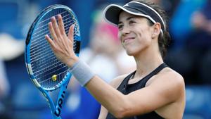 Garbine Muguruza celebrates winning her first round match against Anastasia Pavlyuchenkova in Birmingham.(Action Images via Reuters) Garbine Muguruza celebrates winning her first round match against Anastasia Pavlyuchenkova in Birmingham.(Action Images via Reuters)