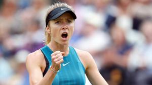 Ukraine’s Elina Svitolina reacts during her second round match against France’s Alize Cornet on Wednesday.(Reuters) Ukraine’s Elina Svitolina reacts during her second round match against France’s Alize Cornet on Wednesday.(Reuters)
