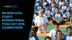 <p>June 21 is being celebrated the world over as the International Day of Yoga. In India, the main event was kick-started by Prime Minister Narendra Modi who performed yoga along with over 50,000 enthusiasts at Dehradun's sprawling Forest Research Institute. Modi called yoga as the most powerful unifying force in a strife-torn world. People across the country celebrated the day with mass yoga performances. In Ladakh, Indo-Tibetan Border Police personnel performed the Surya Namaskar at an altitude of 18,000 feet while in Mumbai, Indian Navy personnel celebrated the day on board the INS Virat. Watch the HT video. </p>