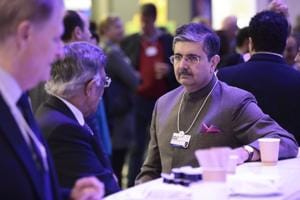 Uday Kotak, billionaire and chairman of Kotak Mahindra Bank Ltd., right, speaks to an attendee ahead of the World Economic Forum (WEF) in Davos, Switzerland, on Monday, Jan. 22, 2018.(Simon Dawson/Bloomberg) Uday Kotak, billionaire and chairman of Kotak Mahindra Bank Ltd., right, speaks to an attendee ahead of the World Economic Forum (WEF) in Davos, Switzerland, on Monday, Jan. 22, 2018.(Simon Dawson/Bloomberg)