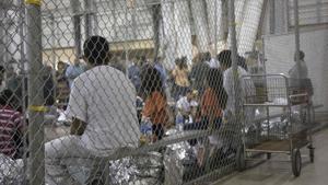 Mexicans caught for illegally crossing the US border at the central processing centre in McAllen, Texas, recently.(AFP File) Mexicans caught for illegally crossing the US border at the central processing centre in McAllen, Texas, recently.(AFP File)