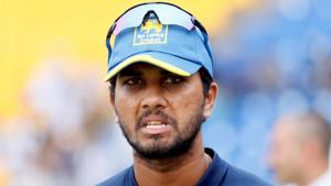 Dinesh Chandimal was given two suspension points and fined 100 per cent of his match fee after the second Test between Sri Lanka and West Indies in Gros Islet.(AFP) Dinesh Chandimal was given two suspension points and fined 100 per cent of his match fee after the second Test between Sri Lanka and West Indies in Gros Islet.(AFP)