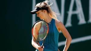 Elina Svitolina reacts during her quarter final match against Romania’s Mihaela Buzarnescu at Birmingham Classic.(REUTERS) Elina Svitolina reacts during her quarter final match against Romania’s Mihaela Buzarnescu at Birmingham Classic.(REUTERS)