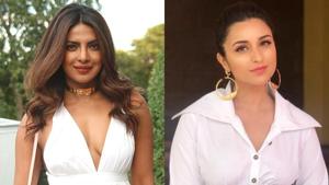 Parineeti Chopra’s black and white outfit looked fairly similar to the one Priyanka Chopra wore to a pre-Grammys party. See their looks below. (Instagram) Parineeti Chopra’s black and white outfit looked fairly similar to the one Priyanka Chopra wore to a pre-Grammys party. See their looks below. (Instagram)