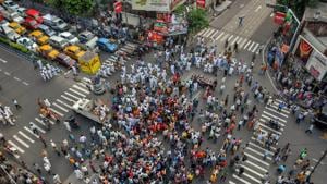 Bharatiya Janata Party workers take part in a rally against recent killings of party members Trilochan Mahato and Dulal Kumar in Purulia, in Kolkata on June 2.(PTI file photo) Bharatiya Janata Party workers take part in a rally against recent killings of party members Trilochan Mahato and Dulal Kumar in Purulia, in Kolkata on June 2.(PTI file photo)