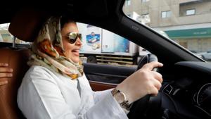 Samira al-Ghamdi, a practicing psychologist, reacts as she drives to work in Jeddah, Saudi Arabia June 24, 2018. REUTERS/Zohra Bensemra(REUTERS) Samira al-Ghamdi, a practicing psychologist, reacts as she drives to work in Jeddah, Saudi Arabia June 24, 2018. REUTERS/Zohra Bensemra(REUTERS)