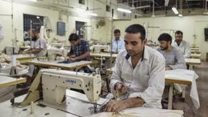 Prisoners stitch clothes in a tailoring unit in Tihar, India’s most crowded prison.(Burhaan Kinu/ HT Photo) Prisoners stitch clothes in a tailoring unit in Tihar, India’s most crowded prison.(Burhaan Kinu/ HT Photo)