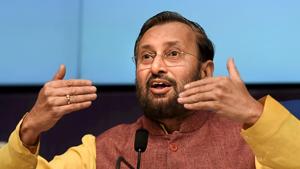 Human Resource Development minister Prakash Javadekar addresses a press conference, in New Delhi.(PTI Photo) Human Resource Development minister Prakash Javadekar addresses a press conference, in New Delhi.(PTI Photo)