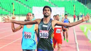 Jinson Johnson also qualified for the Asian Games en route to making the national record in 800m.(PTI) Jinson Johnson also qualified for the Asian Games en route to making the national record in 800m.(PTI)