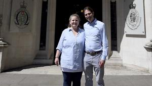 Rebecca Steinfeld and Charles Keidan pose together outside the Supreme Court in London, where they have won their fight for the right to enter into a civil partnership, Thursday June 27.(AP Photo) Rebecca Steinfeld and Charles Keidan pose together outside the Supreme Court in London, where they have won their fight for the right to enter into a civil partnership, Thursday June 27.(AP Photo)